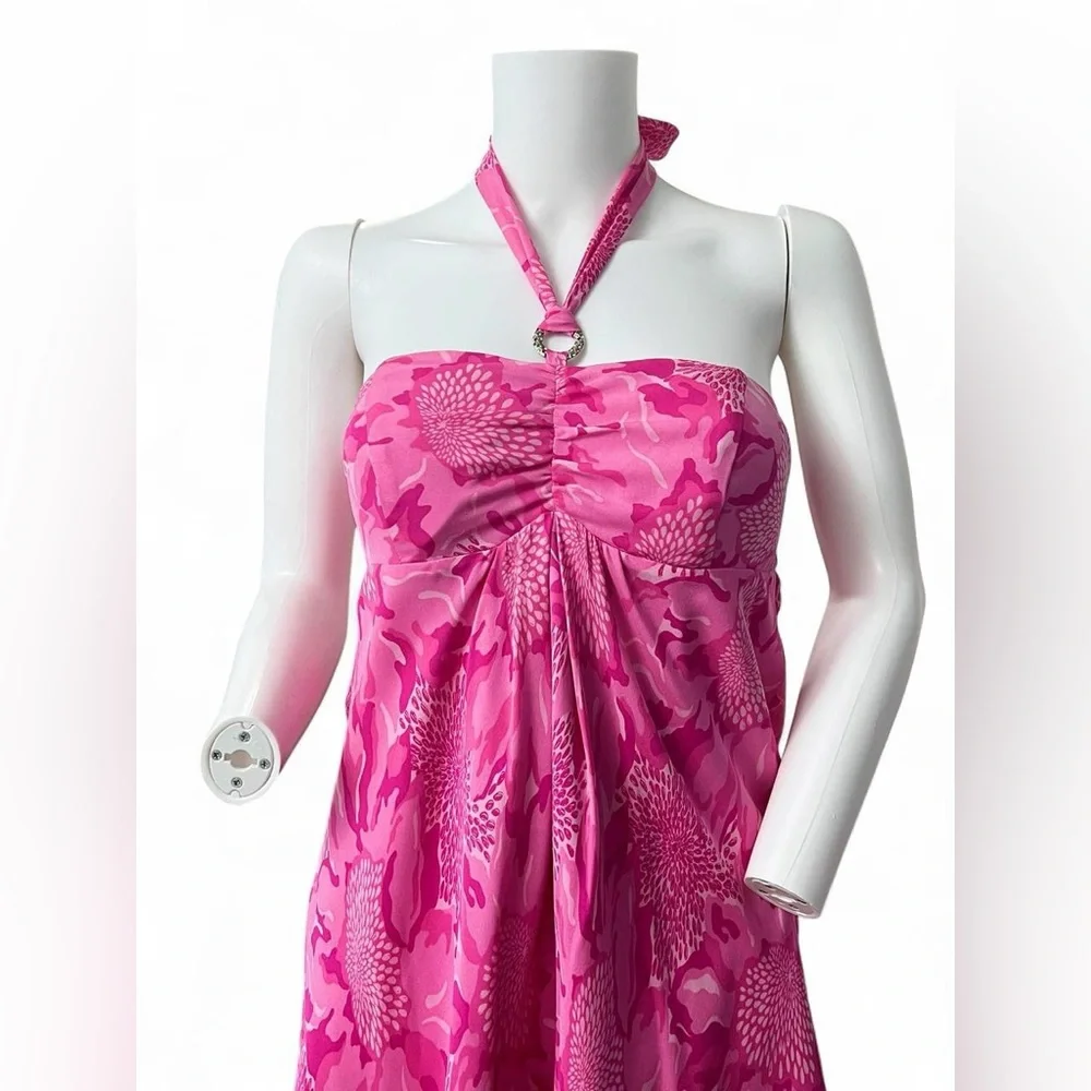 Lilly Pulitzer Hot Pink Floral Halter Dress - Picture 4 of 8